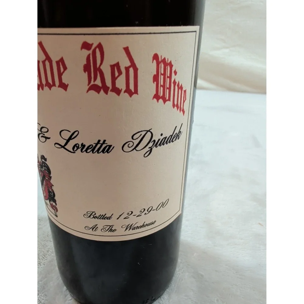 Vintage 2000 Custom Homemade‎ Red Wine Bottle 750ml Military Reunion Memorabilia